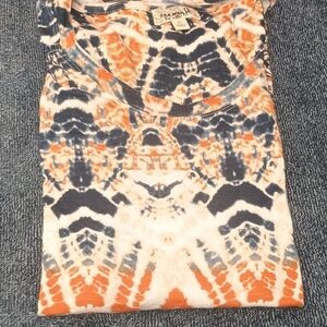 ONE WORLD Blue and Orange Tie-Dye Shirt